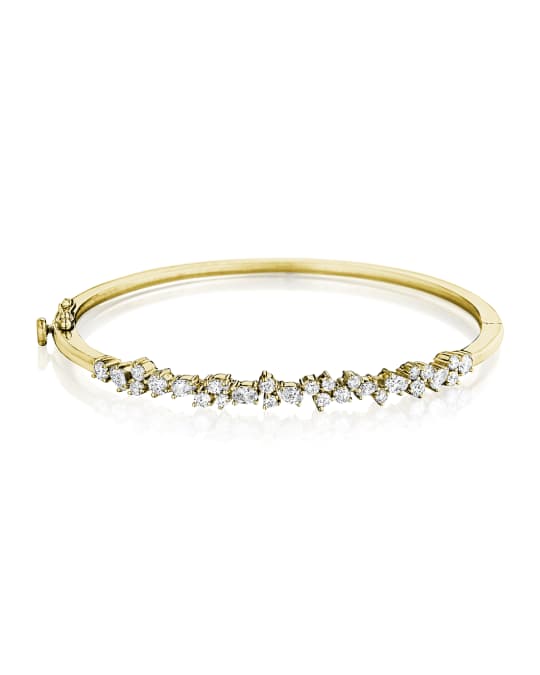 Penny Preville 18k Diamond Cluster Hinged Bangle | Neiman Marcus