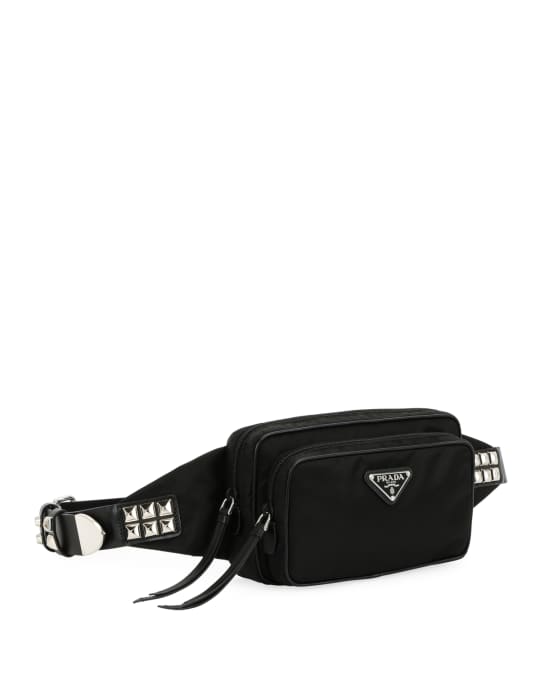Prada Prada Black Nylon Belt Bag With Studding | Neiman Marcus