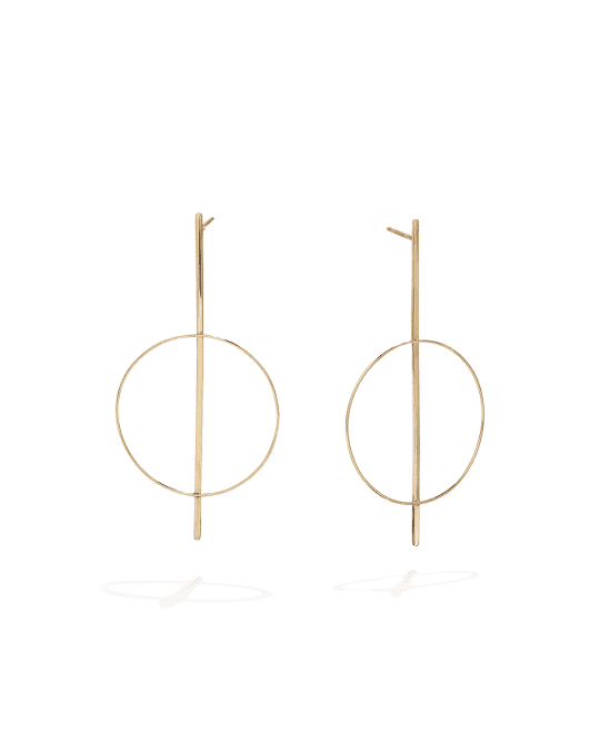 Lana 14k Gold Flat Bar Hoop Earrings | Neiman Marcus