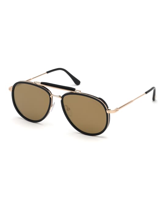 TOM FORD Tripp Metal u0026 Acetate Aviator Sunglasses | Neiman Marcus