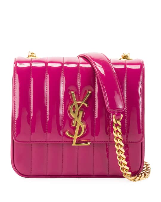 Saint Laurent Vicky Medium YSL Monogram Patent Chain Crossbody Bag Neiman Marcus