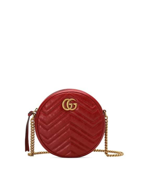 Gg marmont mini round chevron crossbody bag hotsell
