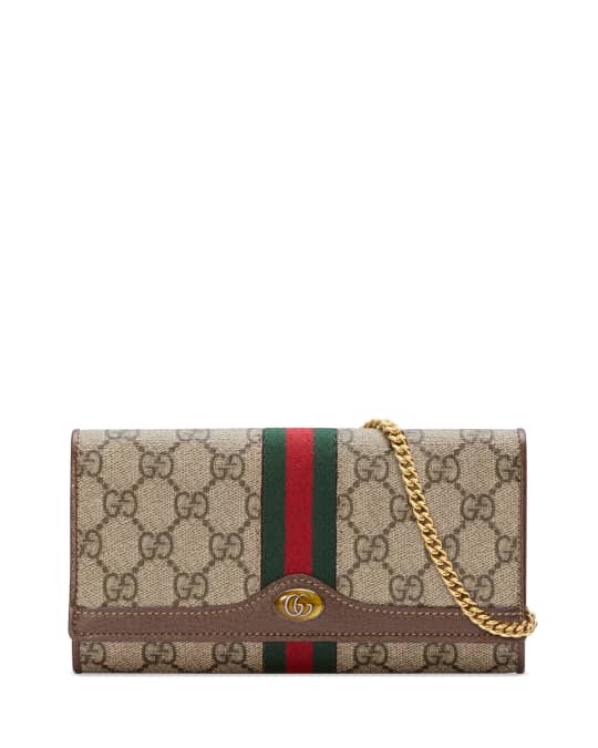 Ophidia GG Supreme Canvas Flap Wallet on Chain