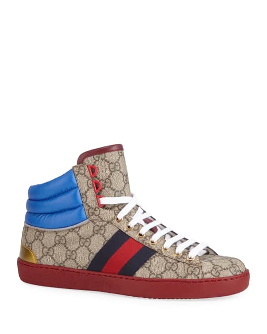 Gucci Men's Ace GG High-Top Sneakers | Neiman Marcus