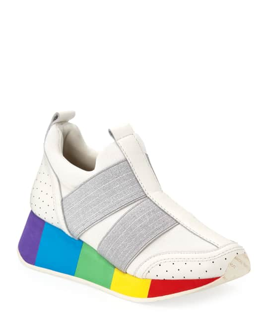 Donald Pliner Prix Mesh Pull-On Sneakers with Rainbow Sole | Neiman Marcus