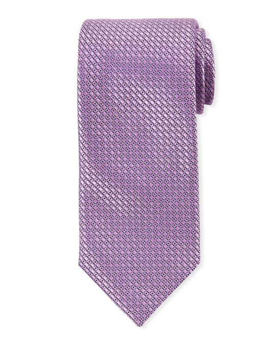 Canali Men's Satin Tonal Geometric Tie, Purple | Neiman Marcus