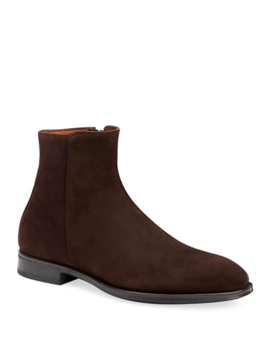 Aquatalia Men's Daniel Waterproof Suede Side-Zip Ankle Boots | Neiman ...