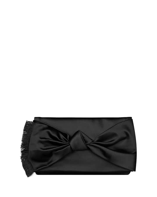 Tory Burch Eleanor Satin Bow Clutch Bag | Neiman Marcus