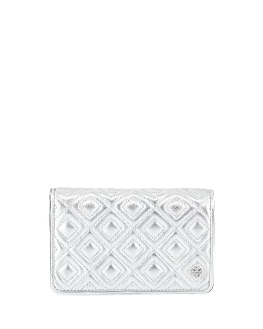 Tory burch fleming shop metallic slim medium wallet