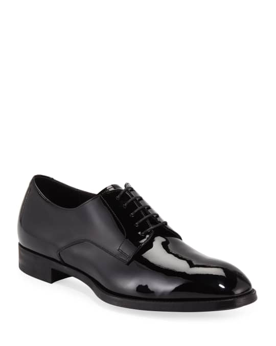 Giorgio Armani Men's Formal Patent Leather Derby Shoe | Neiman Marcus
