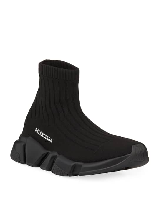 Balenciaga Men's Speed Stretch-Knit Sock Sneakers, Black | Neiman Marcus