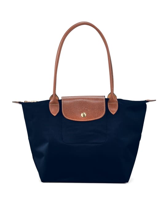 Longchamp, Bags, Vintage Longchamp Le Pliage Top Handle Light Tan Beige  Cream Brown Leather Bag