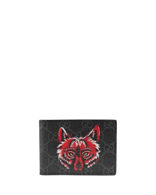 Men s Wolf Print GG Supreme Wallet