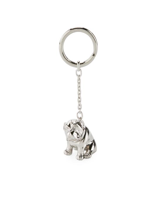 dunhill Palladium-Plated Bulldog Key Chain with Rotating Detail