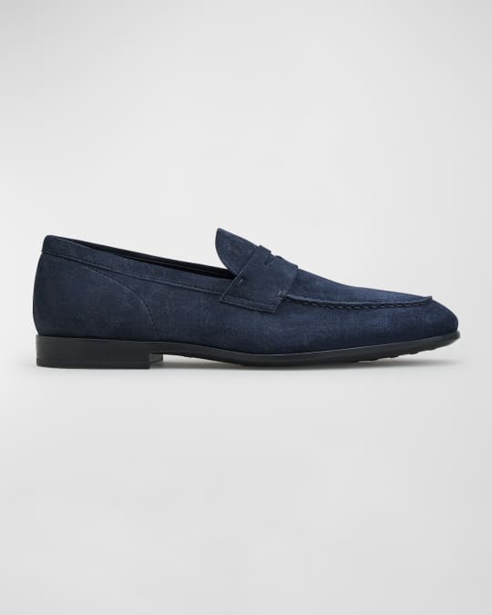 Tod's Men's Moccasino Suede Penny Loafers | Neiman Marcus