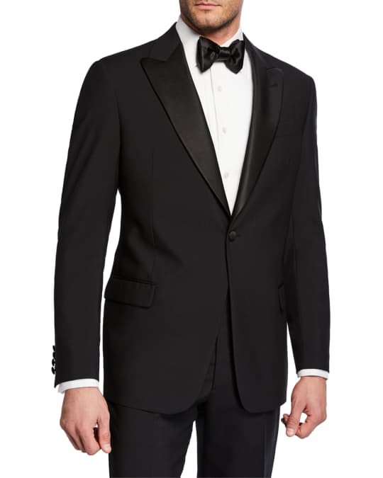 Emporio Armani Men's Tonal Geometric Two-Piece Tuxedo Suit | Neiman Marcus