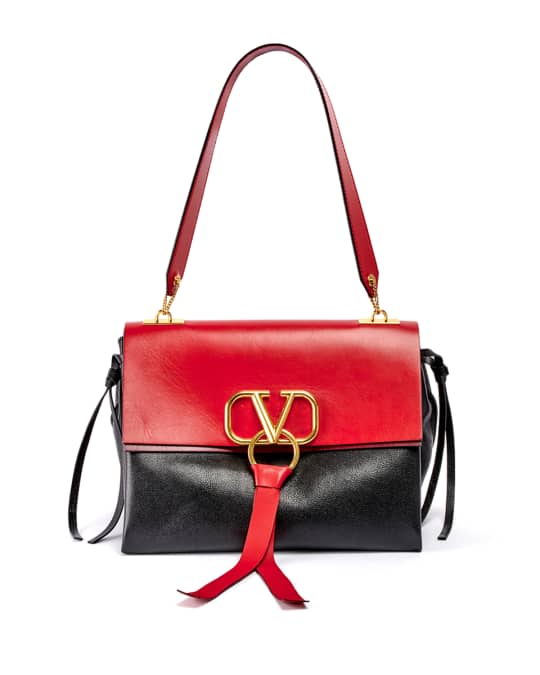 Valentino Garavani VRing Small Colorblock Leather Shoulder Bag