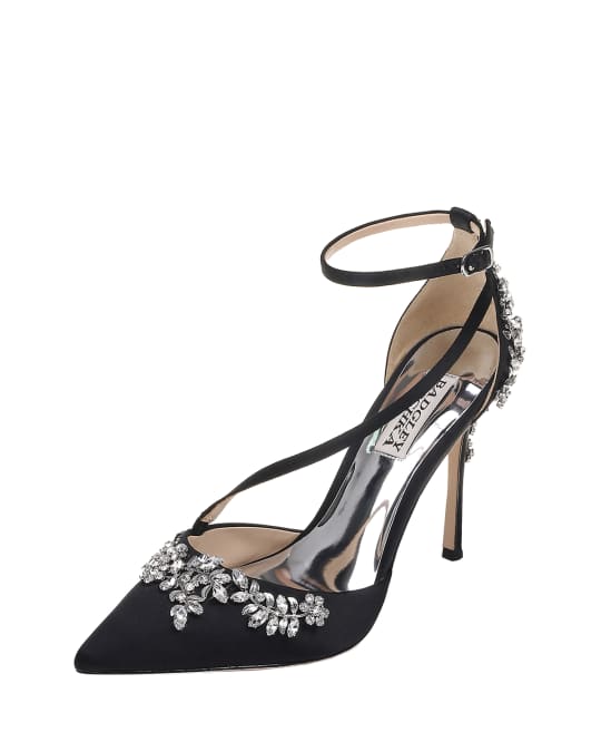 Badgley Mischka Faith Crystal Embellished Satin Pumps Neiman Marcus