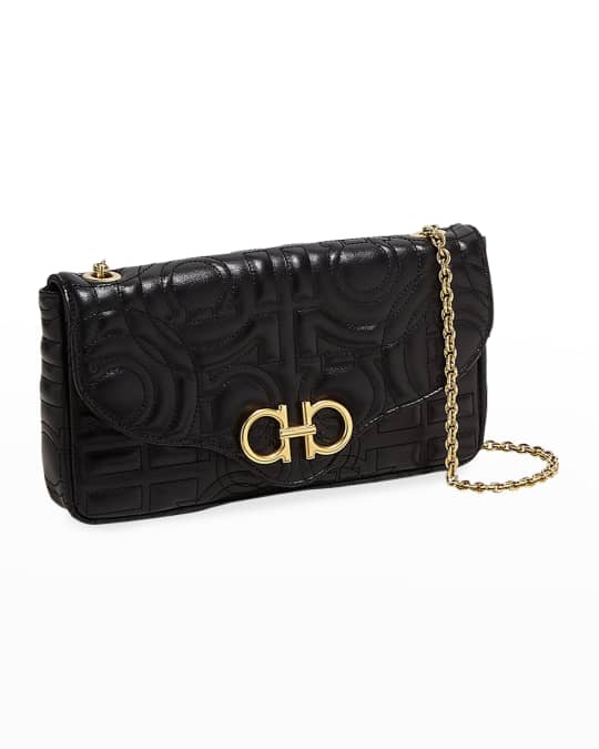 Ferragamo Gancio Quilted Leather Wallet on Chain | Neiman Marcus
