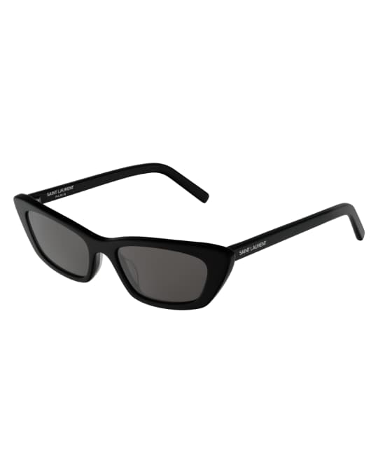 Saint laurent slim best sale rectangle acetate sunglasses