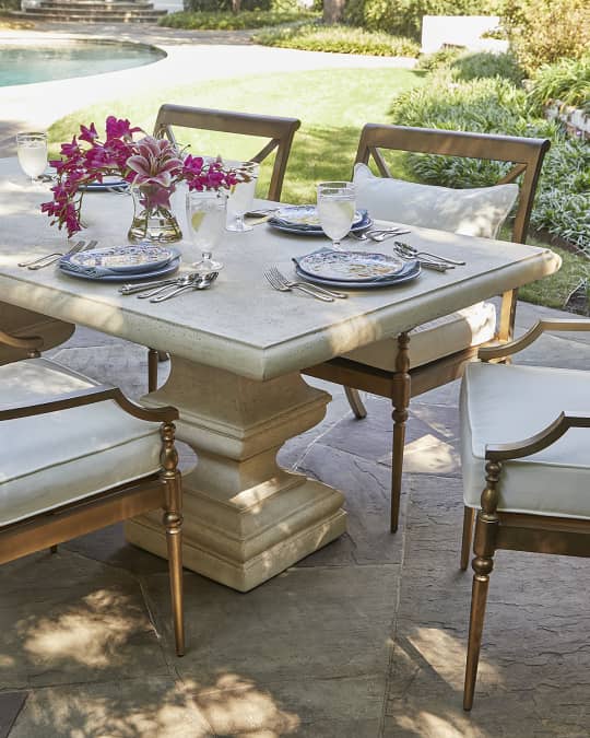 Neiman Marcus Alexandra Outdoor Double-Urn Pedestal Table Neiman
