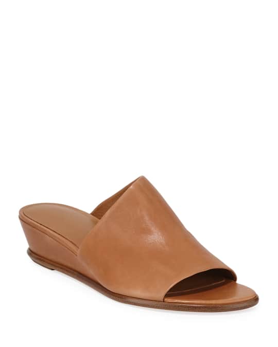Vince Duvall Leather Wedge Sandals Neiman Marcus