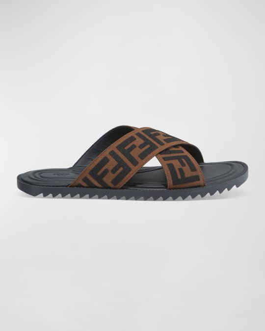 Fendi Men s FF Band Slide Sandals Neiman Marcus