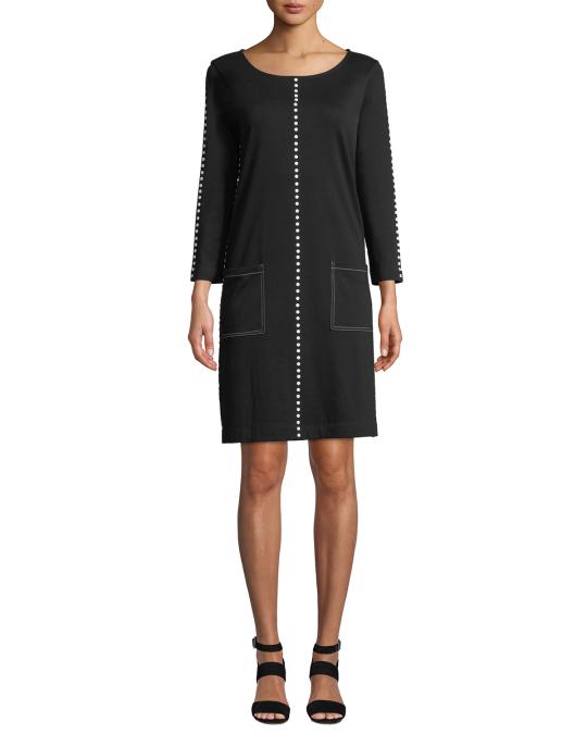 joan vass cotton dress Joan Vass Women's Pocket Tunic Dress Olive