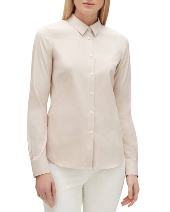 Lafayette 148 New York Montego Parkside Striped Button-Down Long-Sleeve ...
