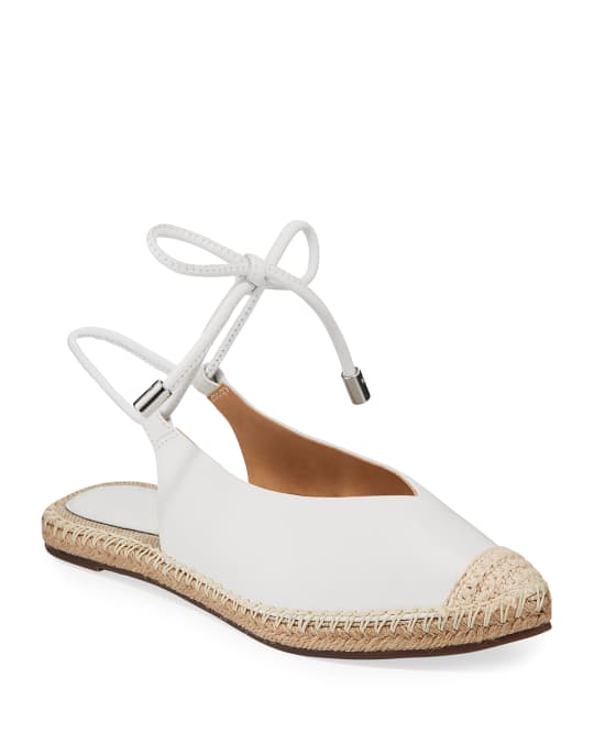 Laba Flat Leather Ankle-Tie Espadrilles