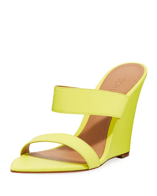 Schutz Soraya Leather Wedge Slide Sandals | Neiman Marcus