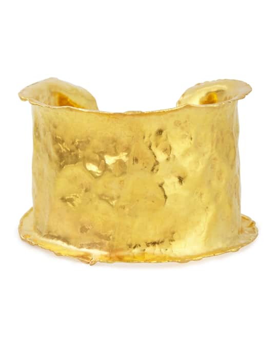 22k Yellow Gold Hammered Cuff Bracelet