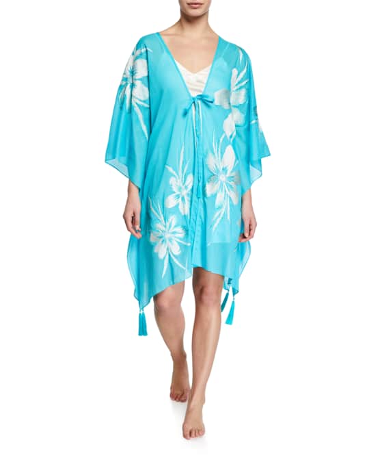 Josie Natori Paradise Embroidered Kimono Topper | Neiman Marcus