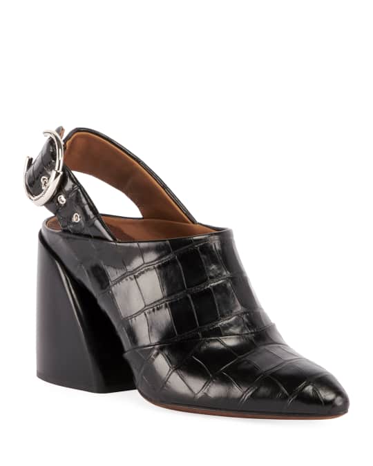 Wave Embossed Slingback Booties