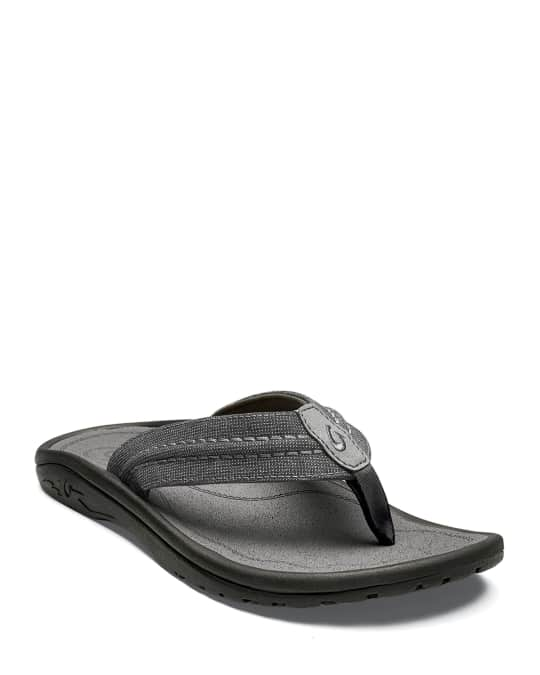 Faux-Leather Flip-Flop Sandals