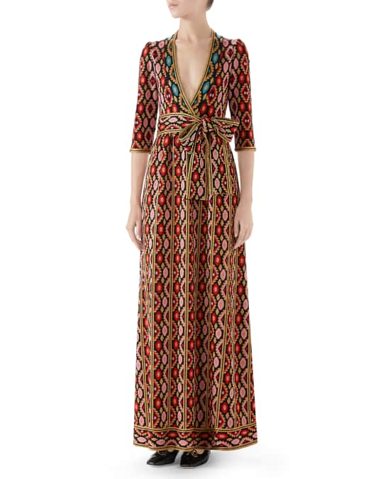 Jardin en Hiver Metallic Jacquard Maxi Dress
