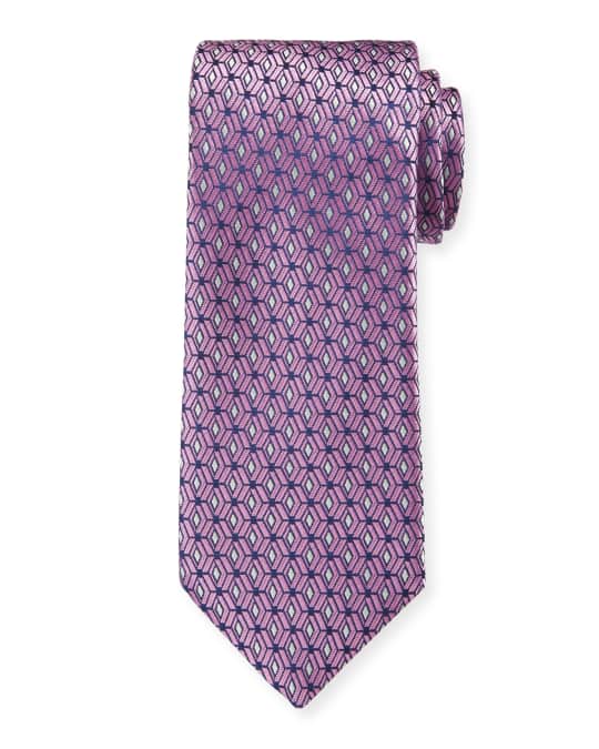 Canali Men's 3D Diamonds Silk Tie, Pink | Neiman Marcus