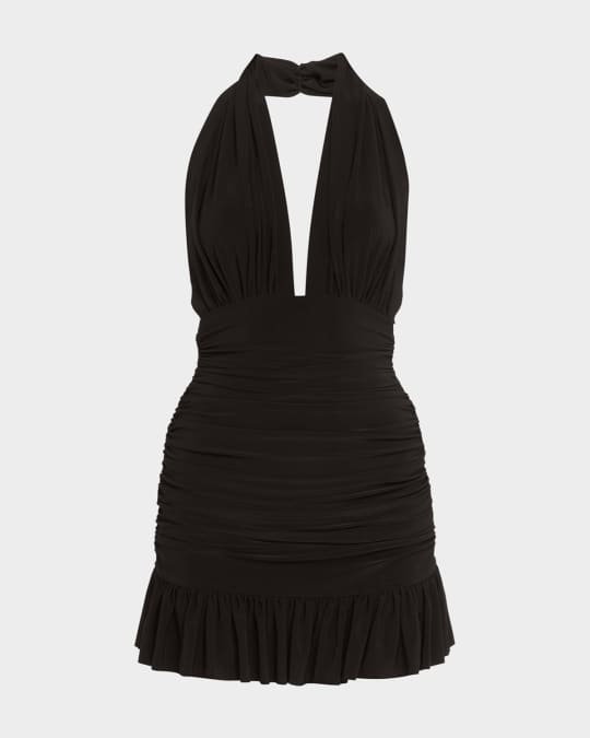 ワンピース Norma Kamali Dresses Norma Kamali Women's Halter Turtle Fishtail Dress, Black