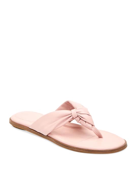 Taryn Rose Karissa Leather Twisted Thong Sandals | Neiman Marcus