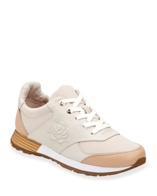 Taryn Rose Claire Lace-Up Leather Sneakers Neiman Marcus