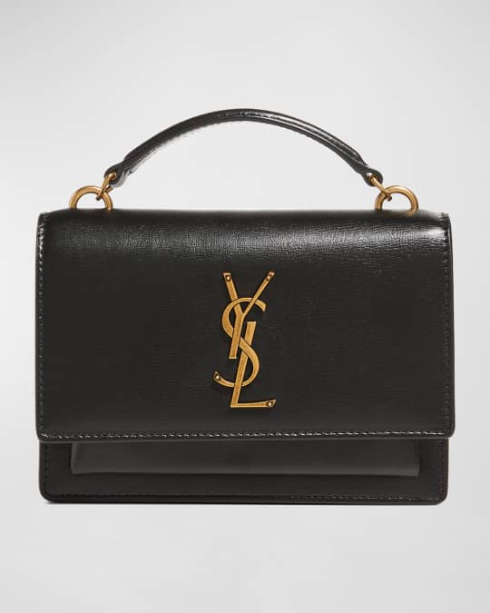 Uptown Raffia Wallet On Chain in Neutrals - Saint Laurent