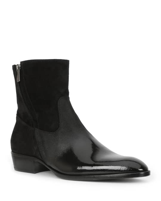 Bruno Magli Men's Risoli Leather Zip-Up Ankle Boots | Neiman Marcus