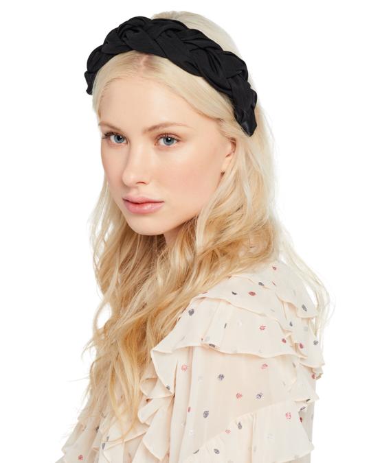 Jennifer Behr Lorelei Braided Velvet Headband Jennifer Behr VELVET LORELEI HEADBAND - EMERALD | Garmentory main image 2
