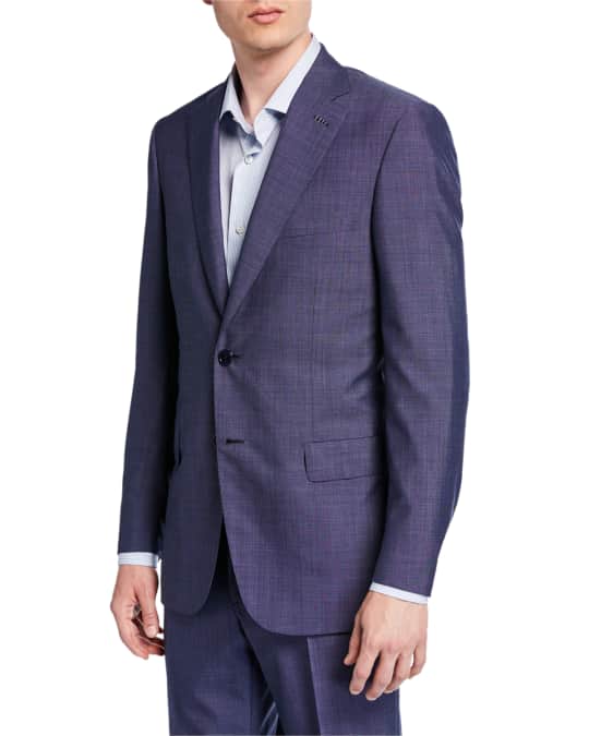 Men's Tic-Pattern Wool Two-Piece Suit