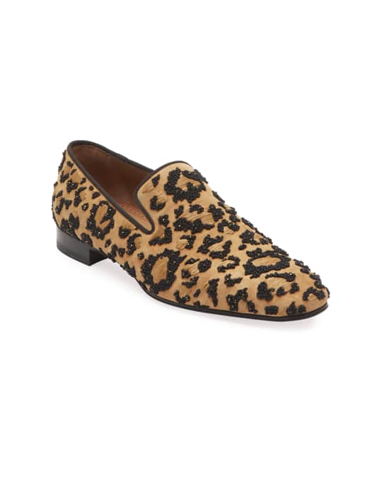 Christian louboutin mens leopard sales print shoes