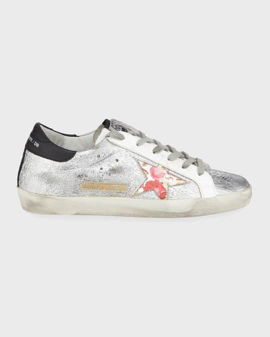 Golden Goose Superstar Crinkled Metallic Leather Sneakers | Neiman Marcus