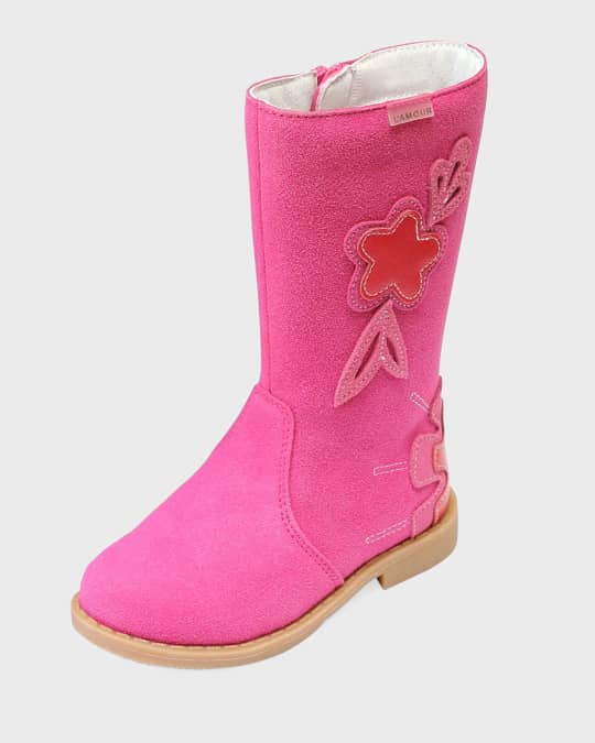 Fiore Tall Fashion Boot w/ Stitch Flowers, Baby/Toddler/Kids