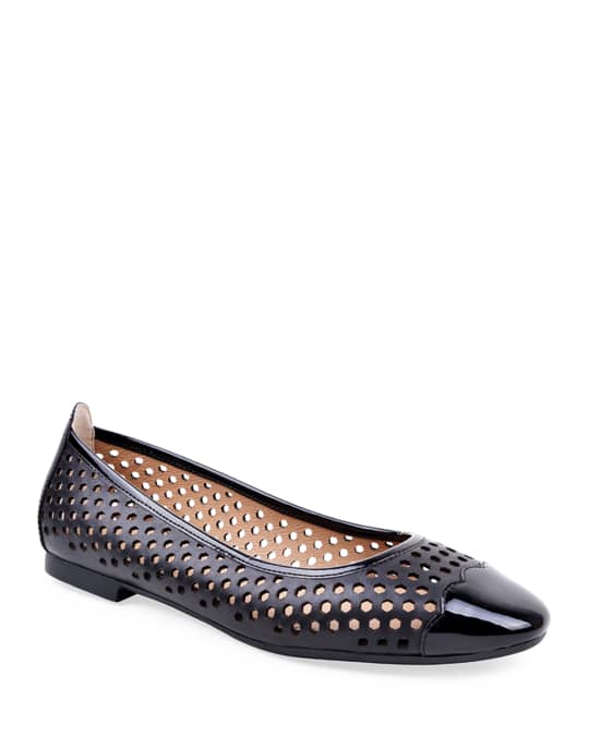 Perforated store leather flats