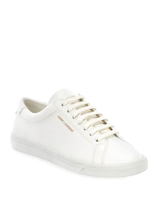 Saint Laurent Andy Leather Lace-Up Sneakers | Neiman Marcus
