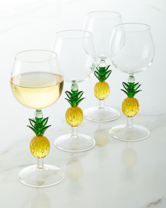 Footed Pineapple Wine Glass